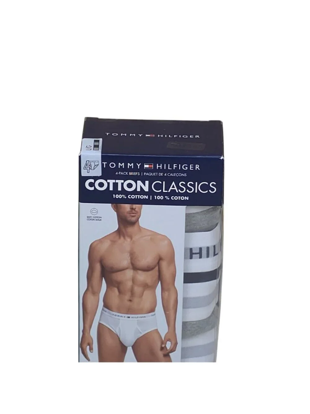 Tommy Hilfiger Men Cotton Classics Briefs 4-Pack L Soft Ribbed Fabric Black Gray